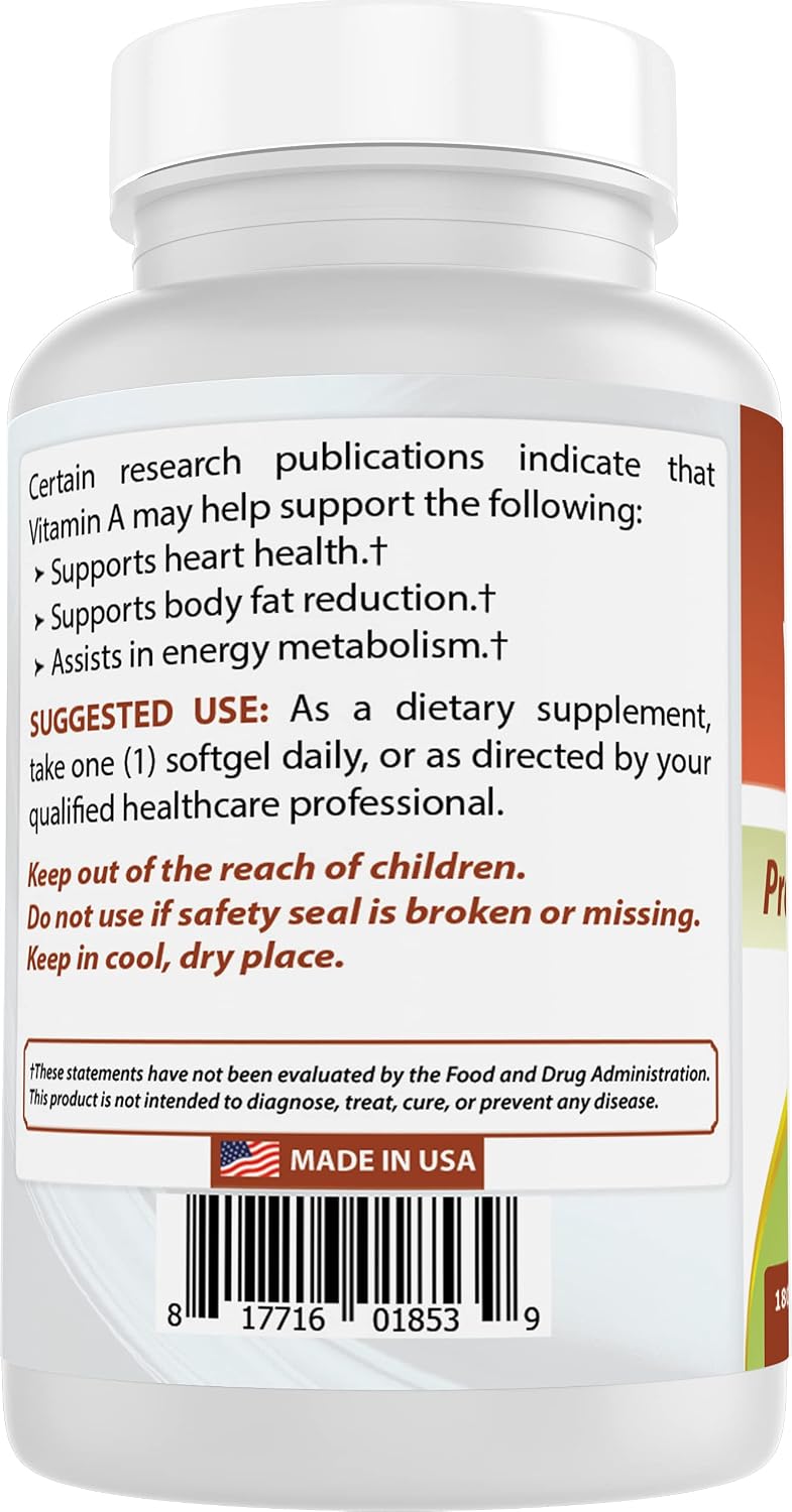 Best Naturals Vitamin A 25000 IU (7500 mcg) - 180 Softgels (Pack of 2) - görsel 7