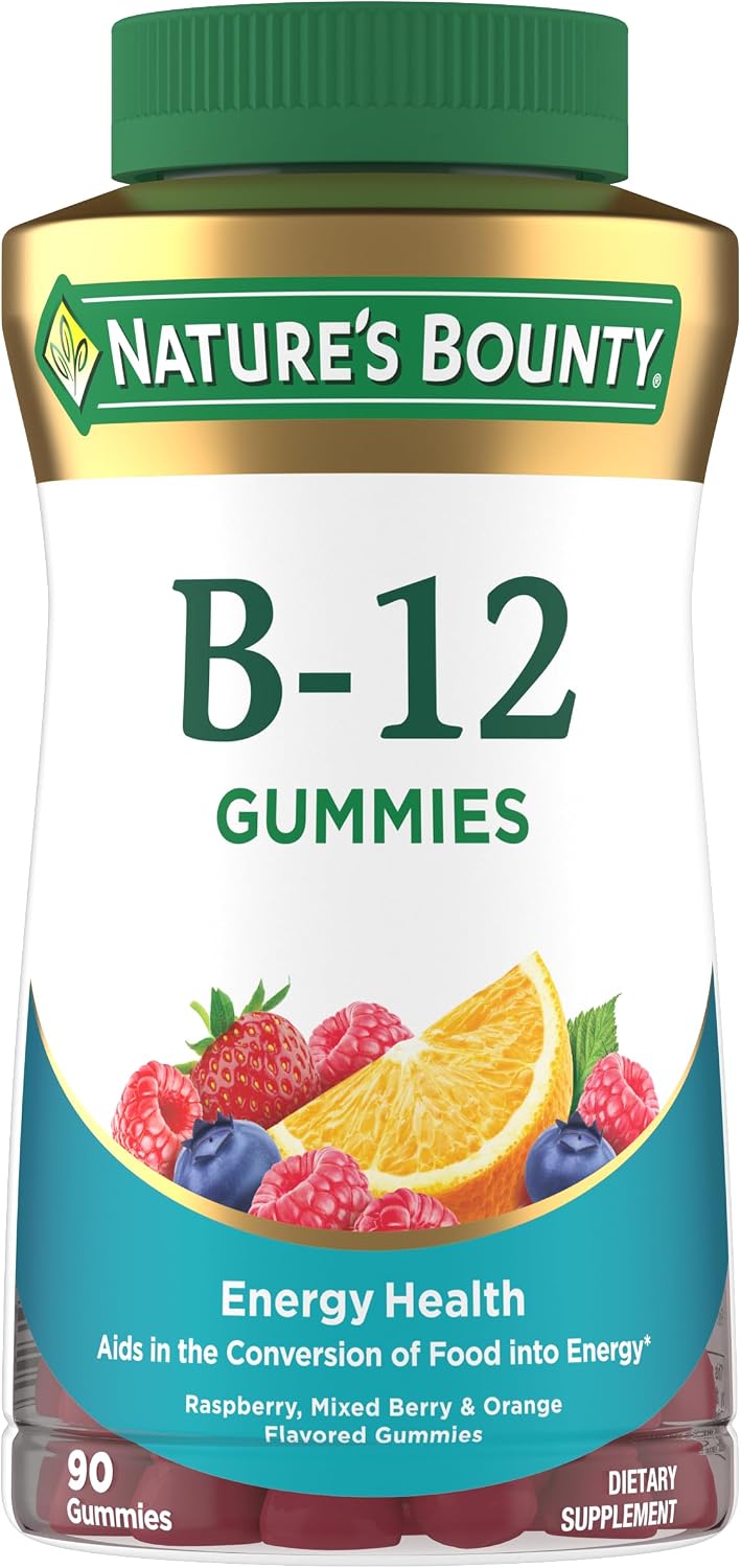 Nature's Bounty Vitamin B12 Gummies, Mixed Berry, 500mcg - 90 Gummies - görsel 1