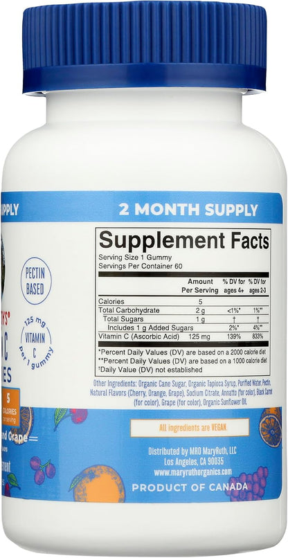 MaryRuth's Organics Vitamin C Gummies – Immune Support, Vegan, 60 Gummies