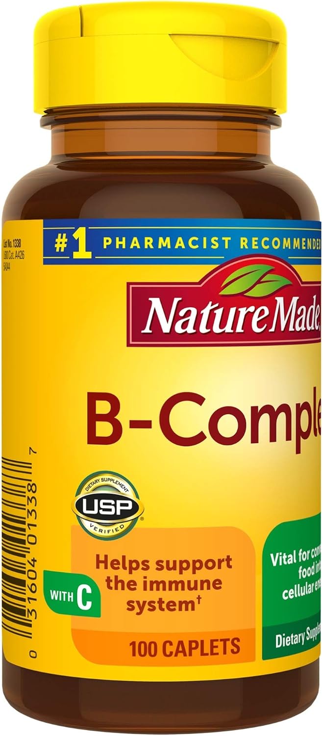 Nature Made B-Complex with Vitamin C Caplets, 100 Tablets - görsel 8