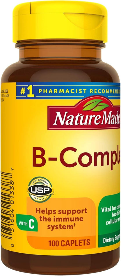 Nature Made B-Complex with Vitamin C Caplets, 100 Tablets
