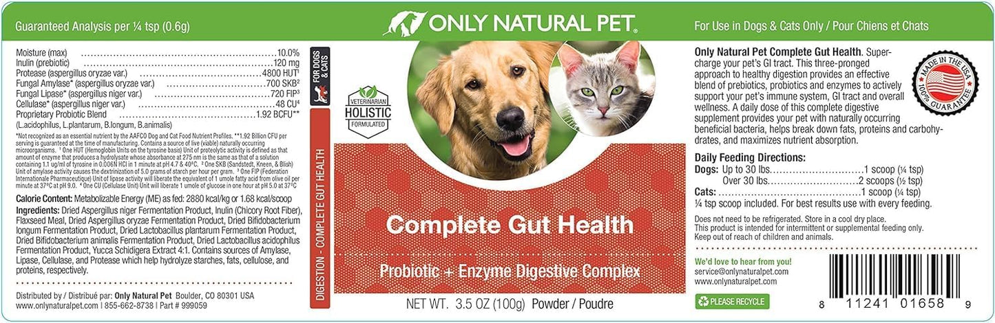 Only Natural Pet Complete Gut Health Complex - Probiotics & Digestive Enzymes for Dogs and Cats - görsel 6