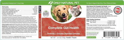 Only Natural Pet Complete Gut Health Complex - Probiotics & Digestive Enzymes for Dogs and Cats