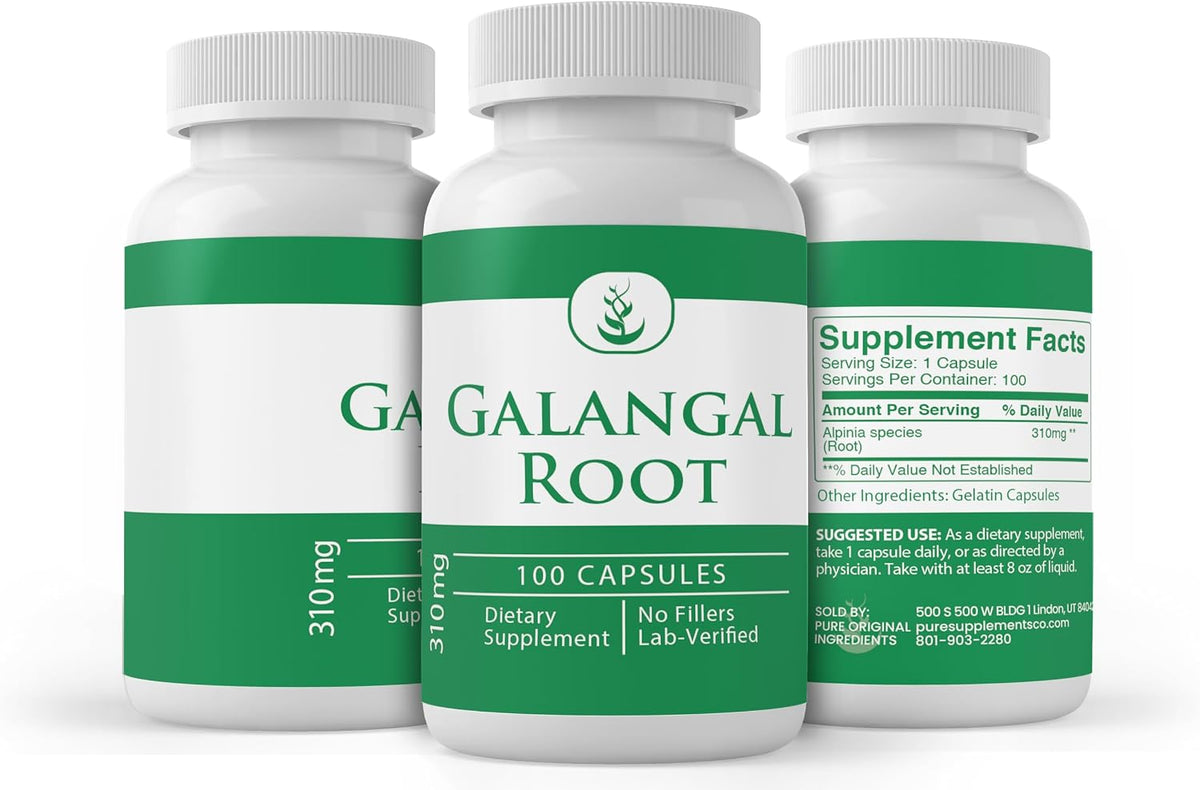 PURE ORIGINAL INGREDIENTS Galangal Root Capsules (100 Capsules) - Single Ingredient, No Additives, Lab Tested - görsel 4