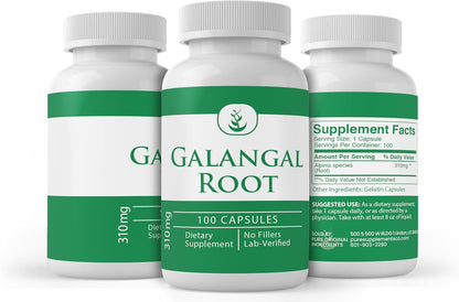 PURE ORIGINAL INGREDIENTS Galangal Root Capsules (100 Capsules) - Single Ingredient, No Additives, Lab Tested