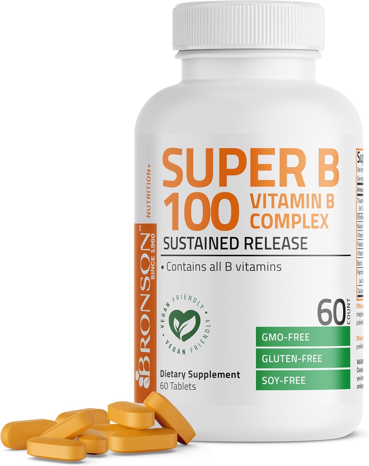Bronson Super B 100 Vitamin B Complex Sustained Release - 250 Tablets - görsel 9