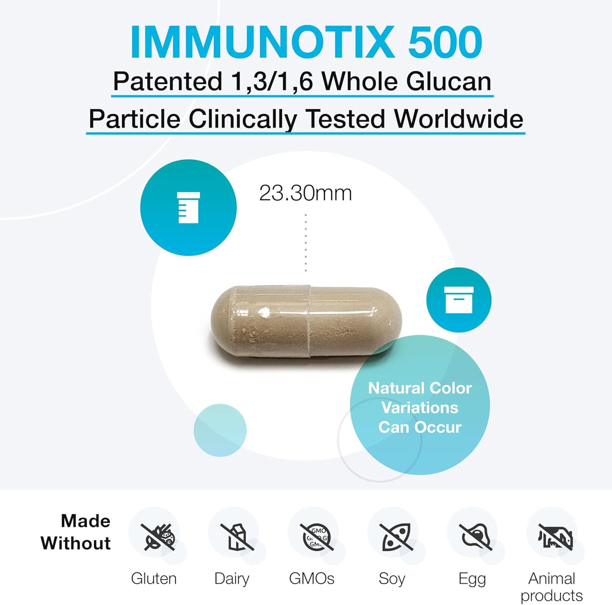 XYMOGEN ImmunotiX 500 - 500 mg Wellmune Beta-Glucan - Immune Support - 60 Vegetarian Capsules - görsel 4