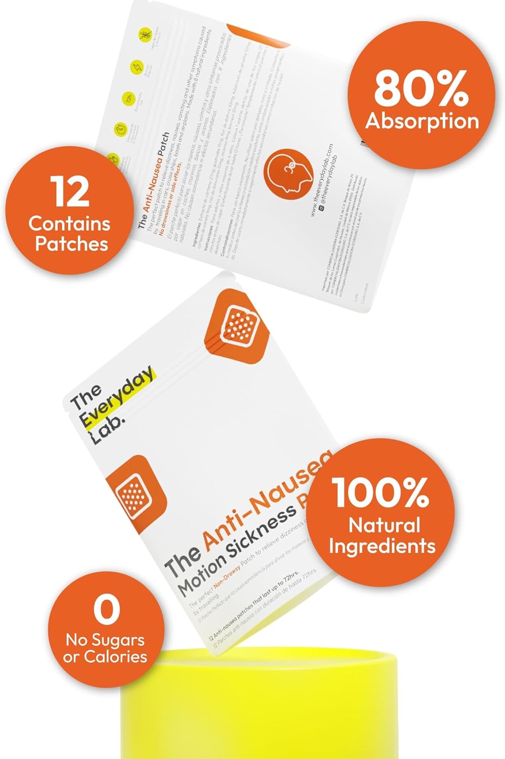 Anti-Nausea Motion Sickness Patch 12 Count | Non-Drowsy Formula | Up to 72H Wear | Travel-Friendly Transdermal Patch - görsel 3
