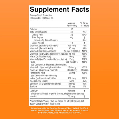 MaryRuth's Multivitamin + Hair Growth Gummies with Lustriva® | Biotin 10,000 mcg | for Hair, Skin & Nails