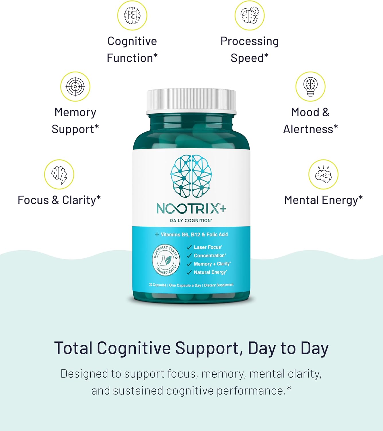 Nootrix Brain Plus – Nootropic Supplement for Memory and Focus (15 Day Supply) - görsel 5