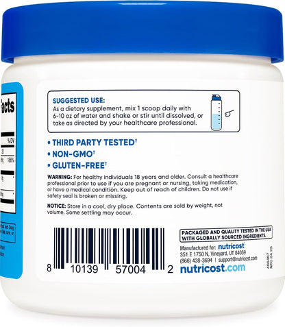 Nutricost Magnesium BHB Salts - Exogenous Ketone Supplement, Unflavoured, 250g