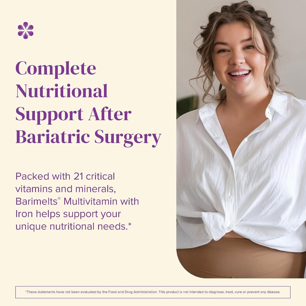 BariMelts Bariatric Multivitamin with Iron, 60 Fast-Dissolving Tablets (1-Month Supply), Sugar-Free Bariatric Vitamins for Women, Natural Fruit Flavour - görsel 3