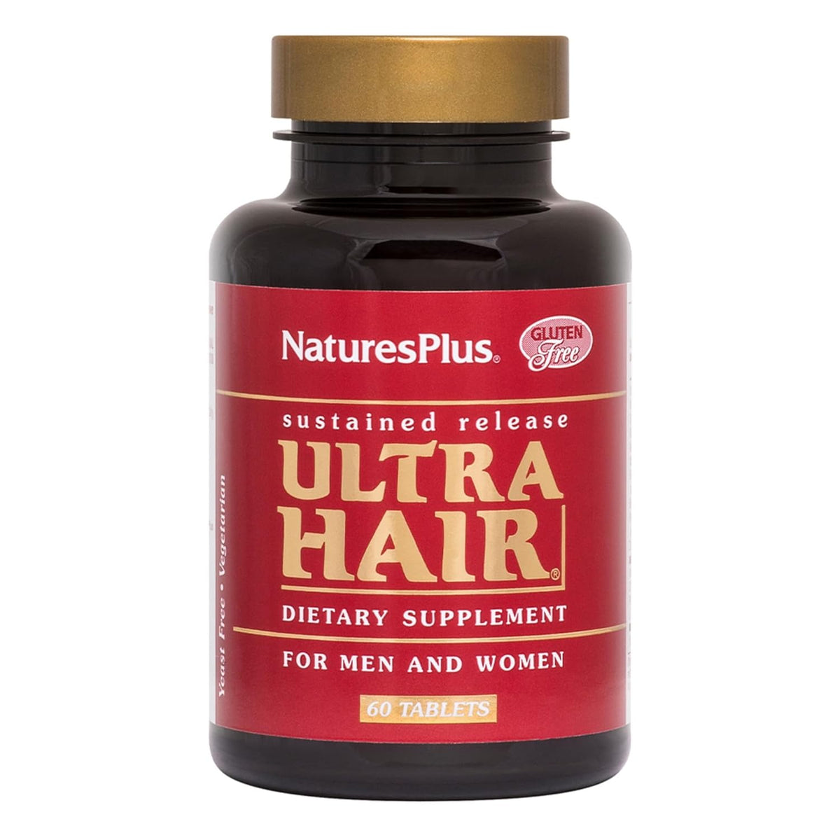 NaturesPlus Ultra Hair - 60 Sustained Release Tablets - Hair Health Supplement for Men and Women - görsel 1