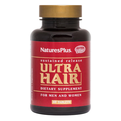 NaturesPlus Ultra Hair - 60 Sustained Release Tablets - Hair Health Supplement for Men and Women