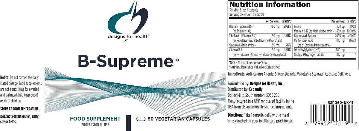 Vitamin B Supreme - B Complex Supplement with Folate, B12 and Niacin - görsel 4