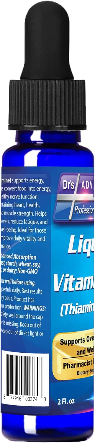 Dr's Advantage Liquid Vitamin B1 Dropper 60ml - Thiamine B1 Supplement for Energy and Nervous System Support - görsel 6