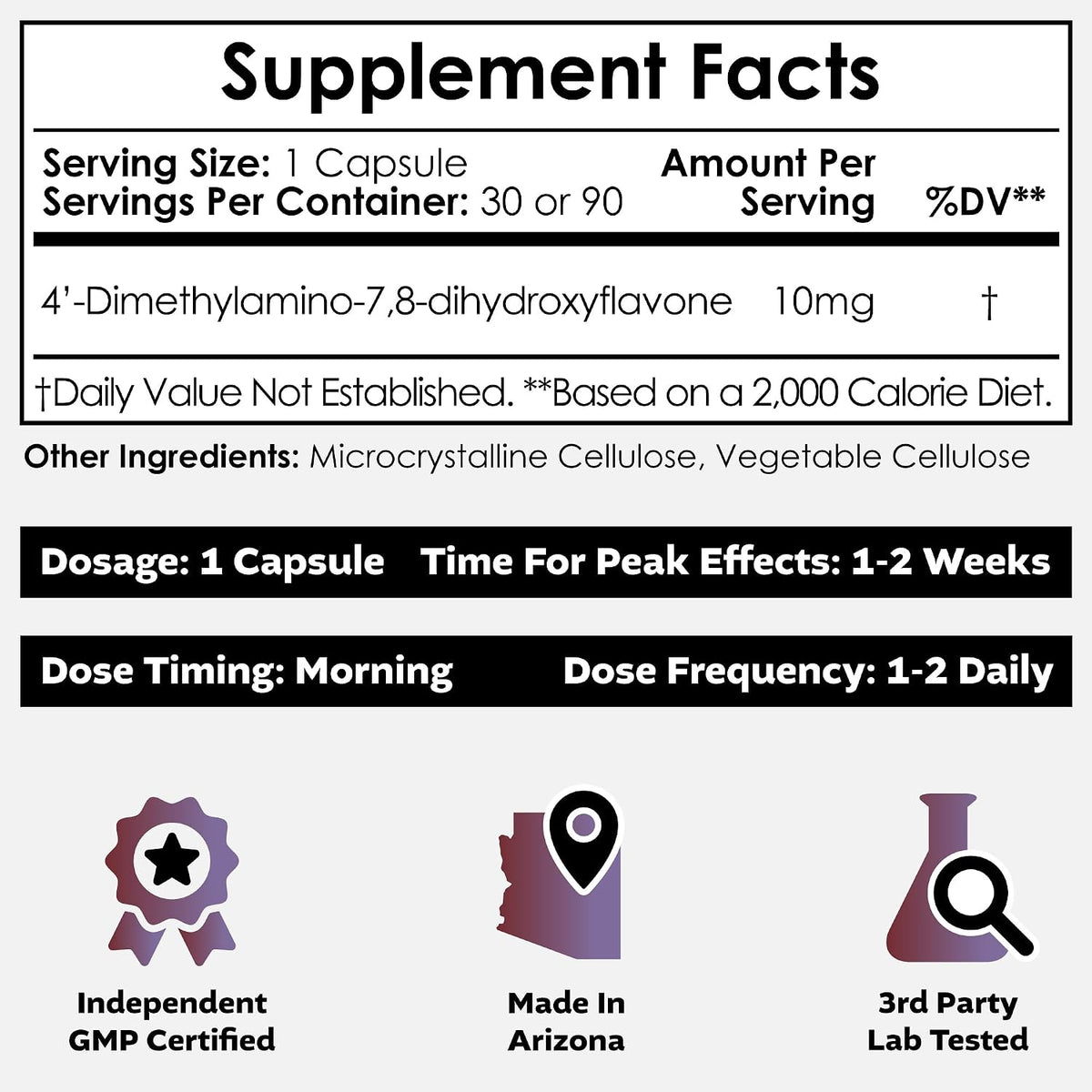 Nootropics Depot 4'-DMA-7,8-DHF 10mg Capsules (30 Count) - görsel 2