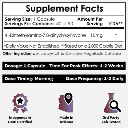 Nootropics Depot 4'-DMA-7,8-DHF 10mg Capsules (30 Count)