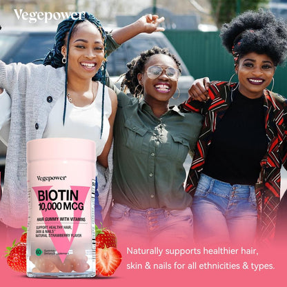 VEGEPOWER Biotin Gummies 10000µg – Vegan Hair, Skin & Nails Food Supplement