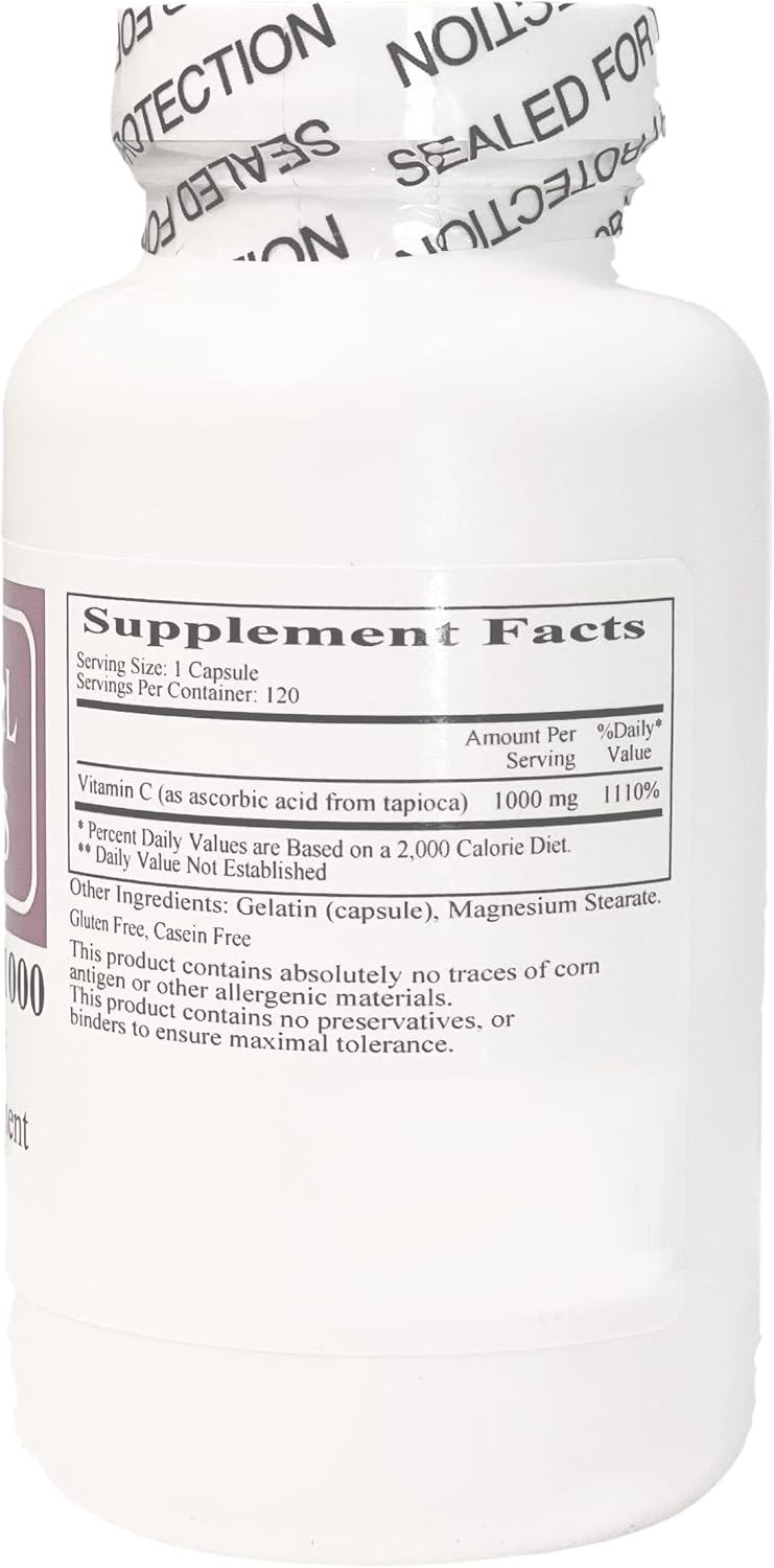 Ecological Formulae Vitamin C from Tapioca for Sensitive Stomachs – 1000 mg Capsules, 3-Pack - görsel 5
