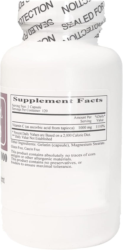 Ecological Formulae Vitamin C from Tapioca for Sensitive Stomachs – 1000 mg Capsules, 3-Pack