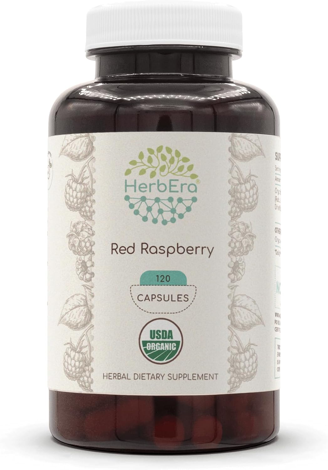 HerbEra USDA Organic Red Raspberry Leaf Capsules – Women's Wellness Support (120 Capsules) - görsel 1