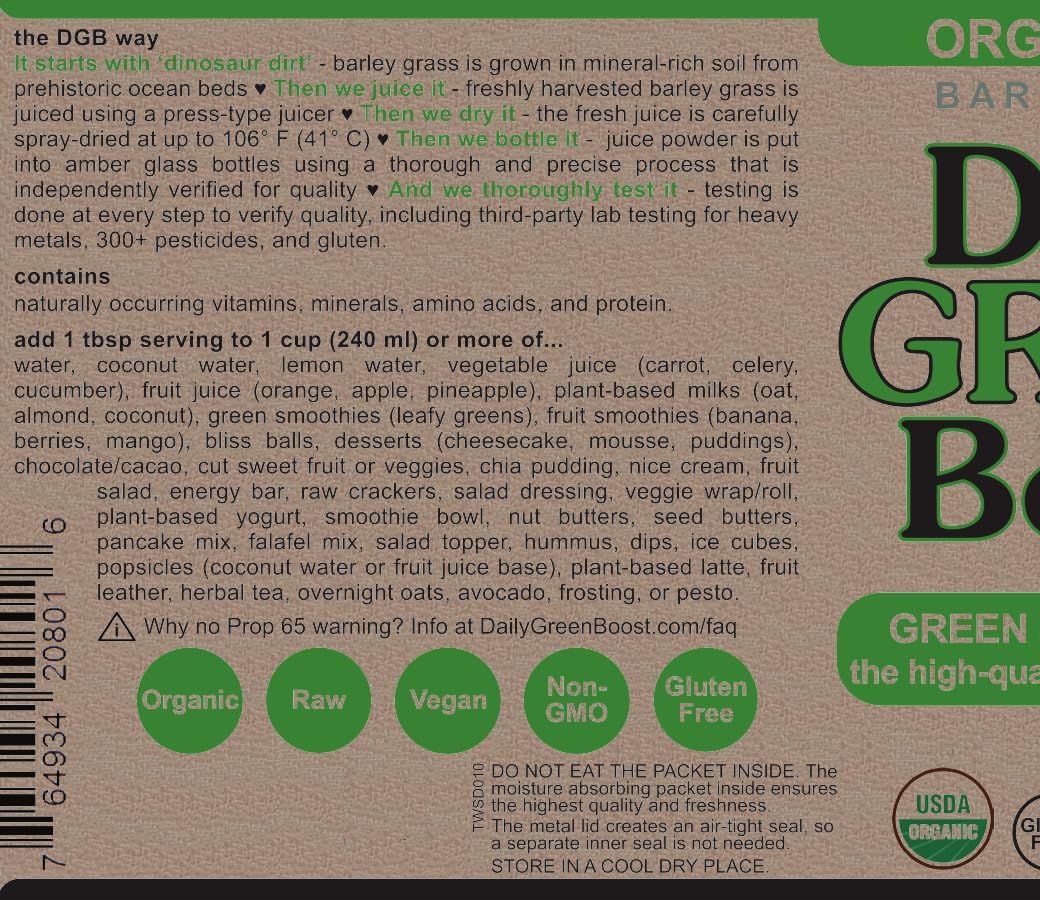 Daily Green Boost - Organic Raw Vegan Multivitamin Supplement (240 ml) - görsel 2