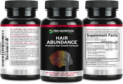TRIO NUTRITION Hair Abundance - Biotin – Biotin (10,000mcg): Contributes to normal hair, skin and nails. – Image 6
