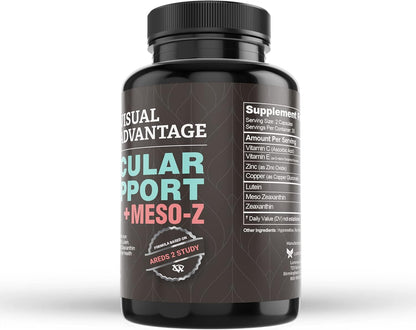 Visual Advantage® Macular Support + Meso-Z – Blue Light Eye Supplement with Triple Antioxidants for Advanced Protection Against Digital Screens (60 Capsules)