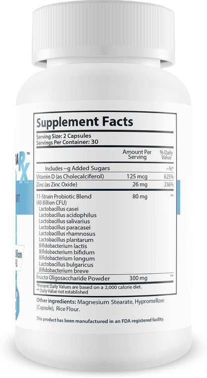 Pro Zinagra RX Male Probiotic Support - 40 Billion CFU with Vitamin D & Zinc