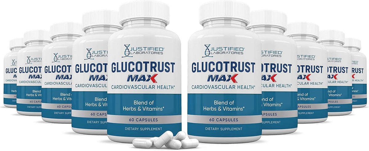 Glucotrust Max 1295mg Formula – All-Natural Cardiovascular Support Supplement (600 Capsules, 10-Pack) - görsel 1