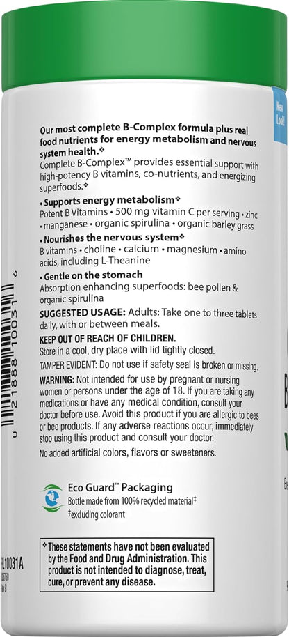 Rainbow Light Complete B-Complex, 90 Tablets, Food Based, Energy Support
