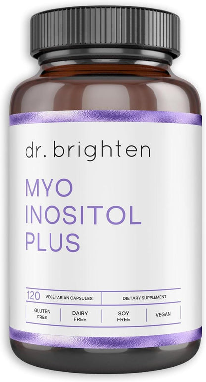 Dr. Brighten Myoinositol Plus - Doctor Formulated Ratio of Myo- and D-Chiro-Inositol to Support Hormone Balance, Healthy Ovarian Function, and Regular Menstrual Cycles