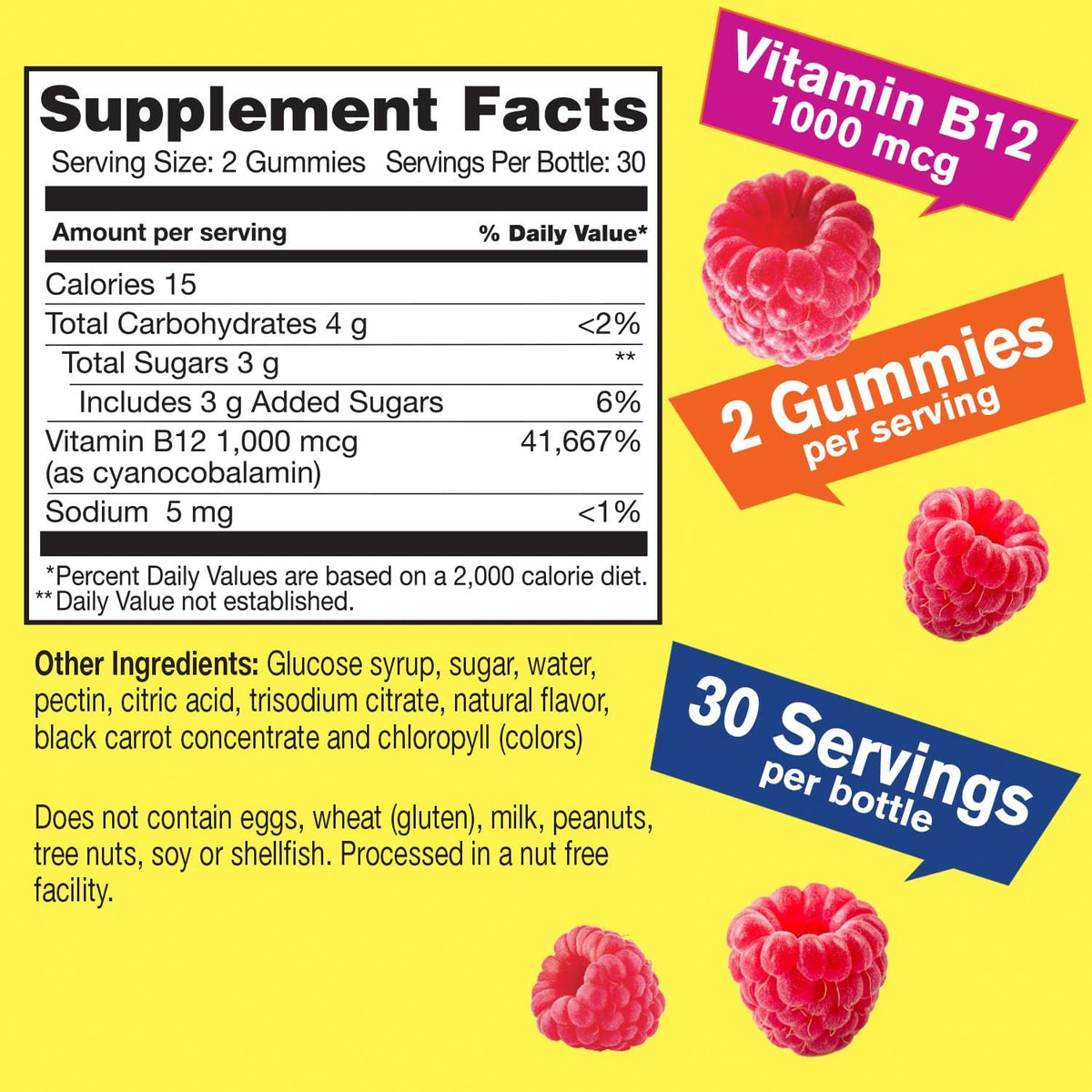 WellYeah Vitamin B12 1000mcg Gummies - for Energy, Mood, Metabolism and Immune System Support - Vegan Friendly and Gluten-Free, GM-Free and Health care Professional Recommended - 60 Gummies - görsel 2