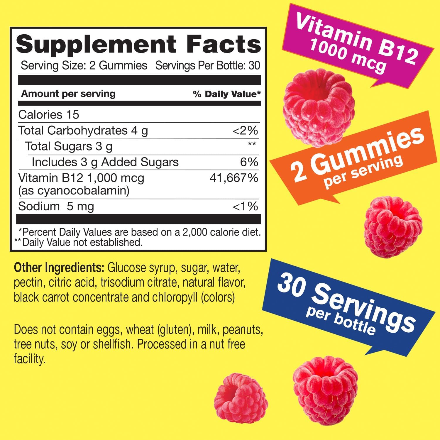 WellYeah Vitamin B12 1000mcg Gummies - for Energy, Mood, Metabolism and Immune System Support - Vegan Friendly and Gluten-Free, GM-Free and Health care Professional Recommended - 60 Gummies - görsel 2