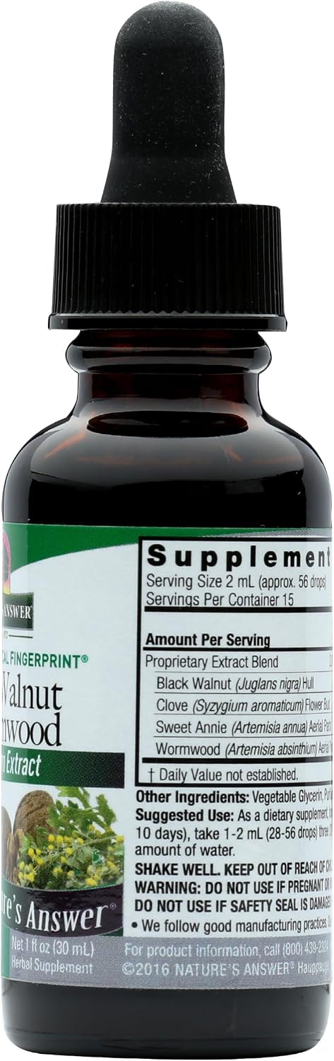 Nature's Answer Black Walnut and Wormwood Extract - 30 ml Liquid - görsel 6