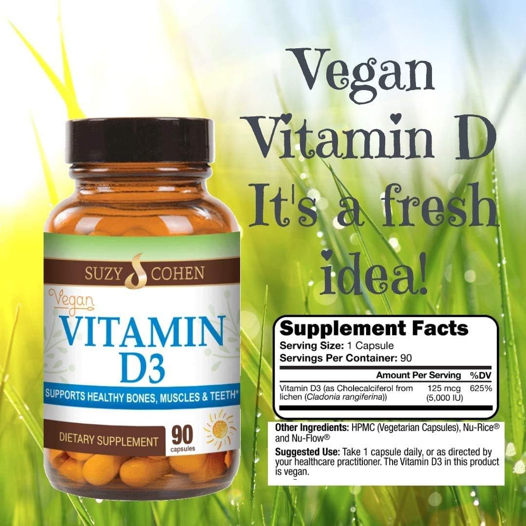 Script Essentials Vegan Vitamin D3 5,000 IU - Plant-Based Cholecalciferol for Immune & Bone Health - görsel 1