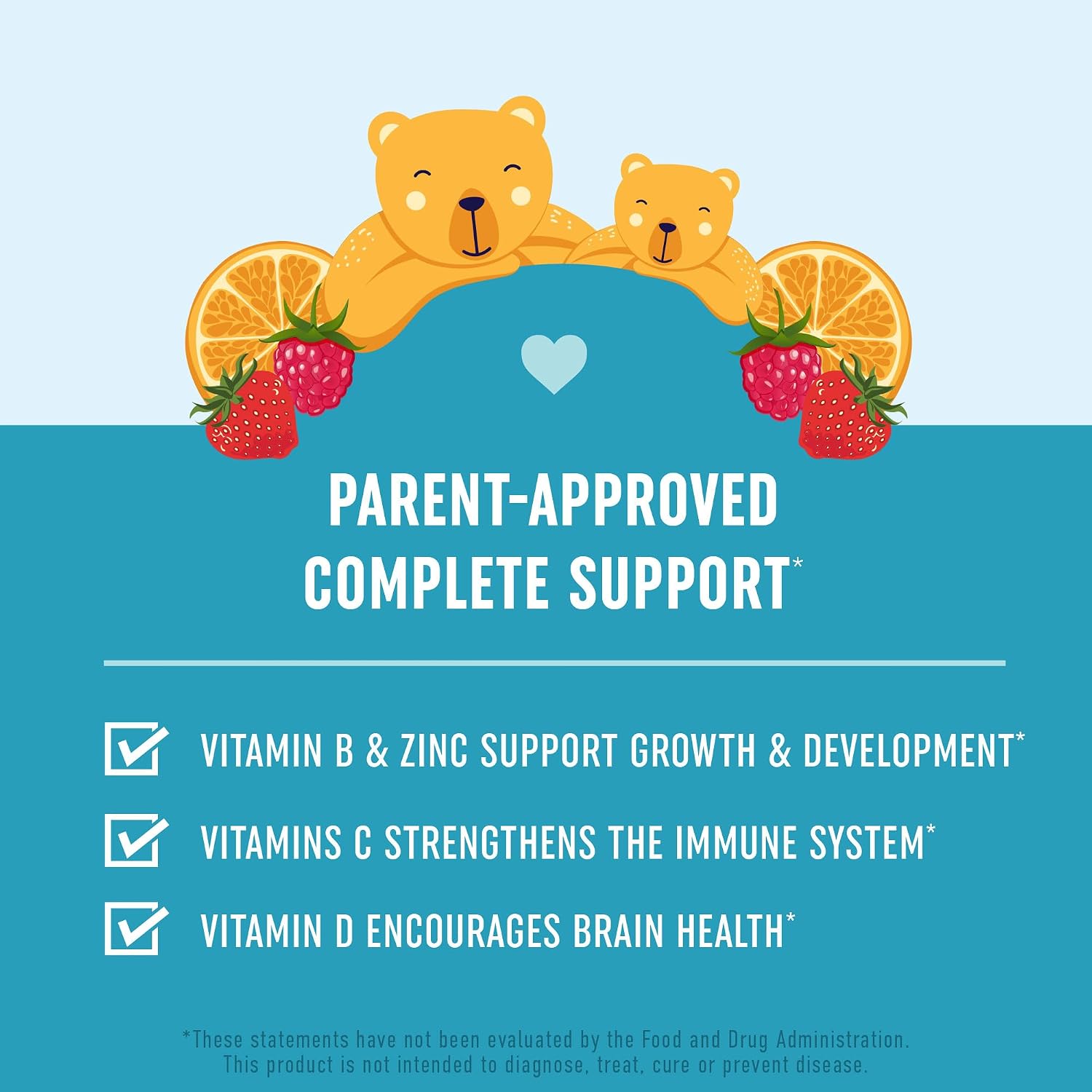 Kids Multivitamin Gummies - Vitamins A, B, C, D, E, Zinc - Non-GMO - 60 Gummies - görsel 3