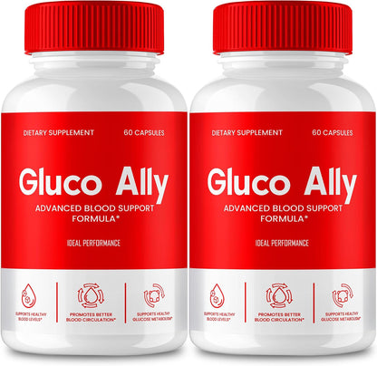 Gluco Ally Capsules – Maximum Strength All-Natural Formula (2 Pack)