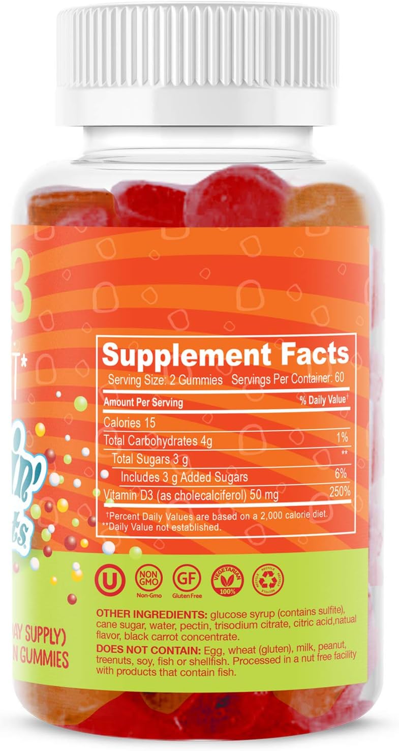 Dippin' Dots Vitamin D3 Gummies – 2000 IU, 120 Gummies (60-Day Supply) - görsel 2