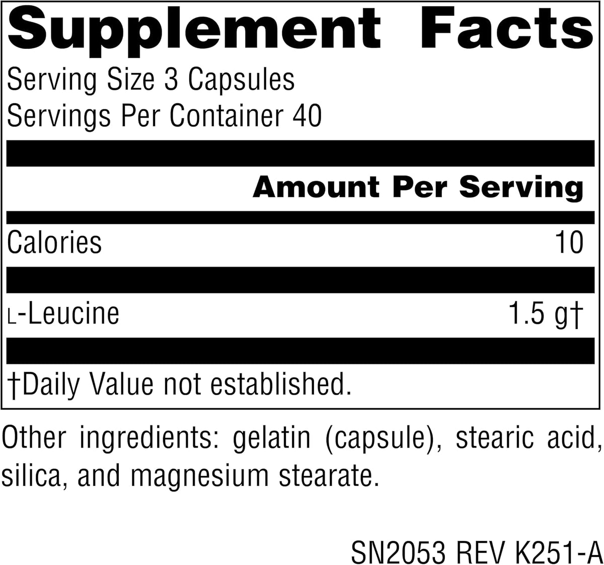 Source Naturals L-Leucine 500 mg, Free Form Amino Acid, 120 Capsules - görsel 2