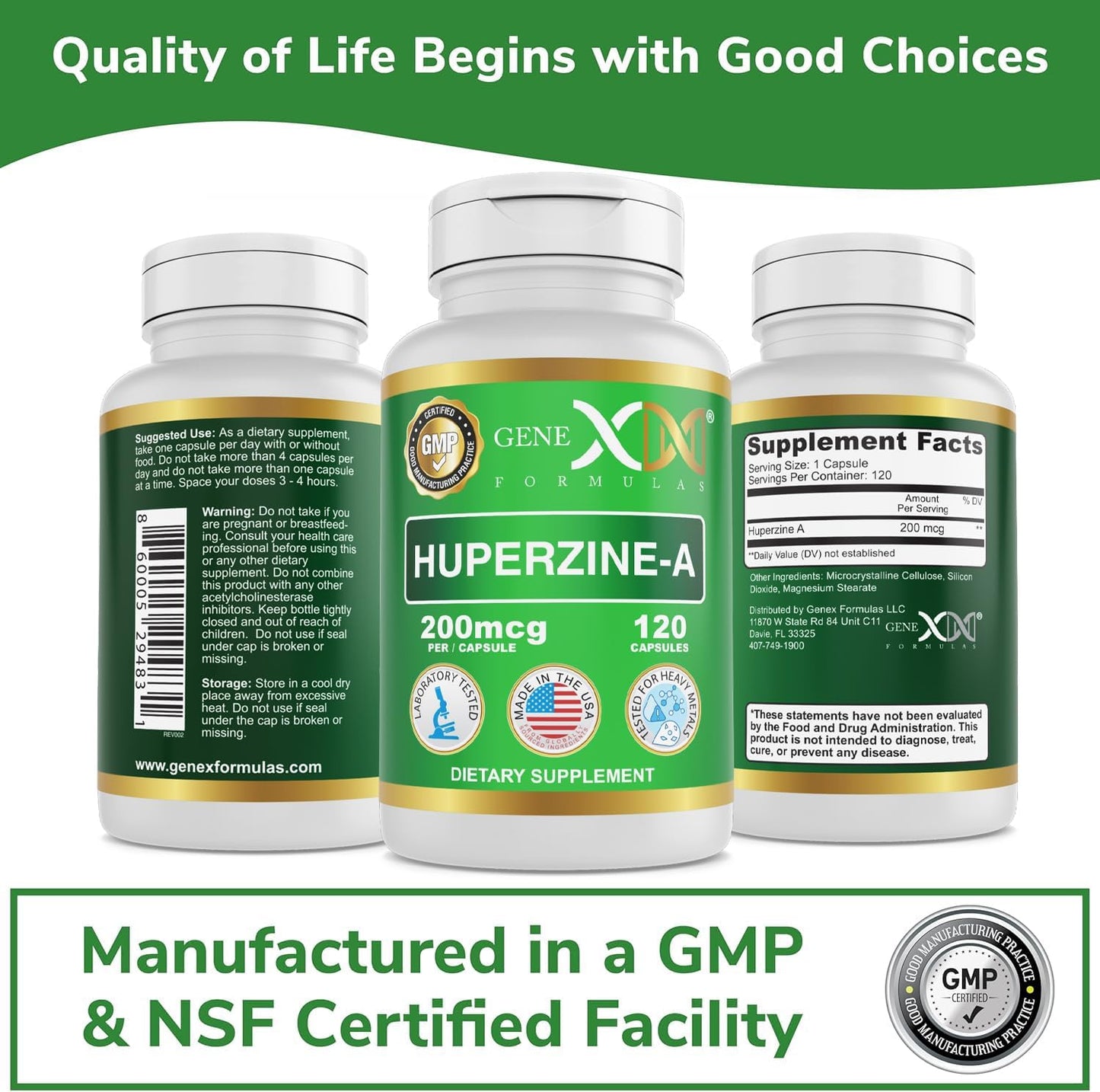 Genex Formulae Huperzine A 200mcg (120 Capsules) – Nootropic for Memory, Focus and Cognitive Health - görsel 7