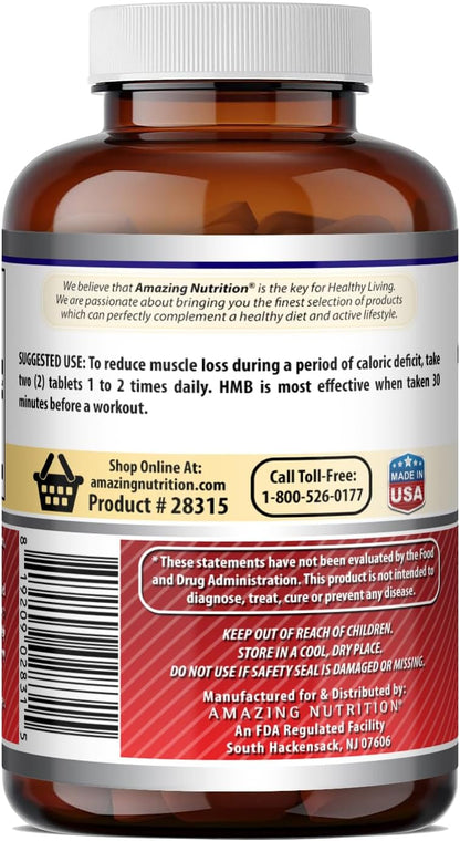Amazing Formulae HMB (Beta-Hydroxy Beta-Methylbutyrate) Supplement, 2000 mg, 120 Tablets