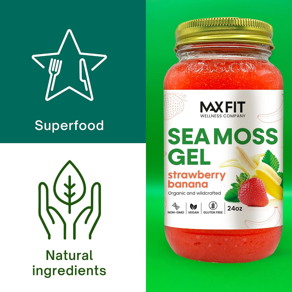Sea Moss Gel Organic Wildcrafted Gold from Saint Lucia | 92 Vitamins and Minerals | Pure Raw+Non-GMO | Vegan Superfood - görsel 3