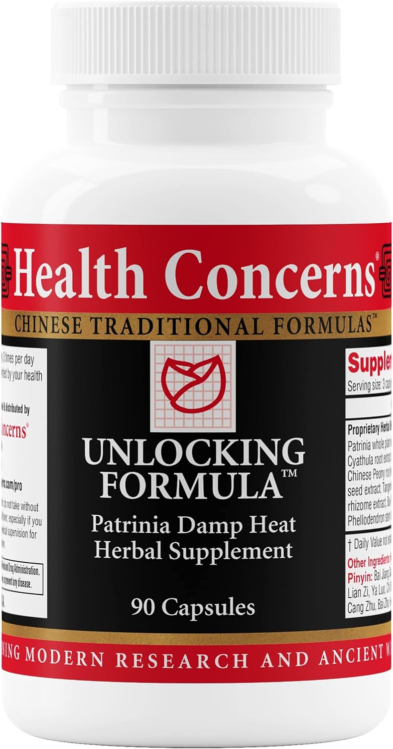 Health Concerns Unlocking Formula – Menstrual Discomfort & Qi Flow Support – Blood Circulation & Detox Herbal Supplement with Patrinia & Peony Root – Chinese Medicine Formula for Women – 90 Capsules - görsel 1