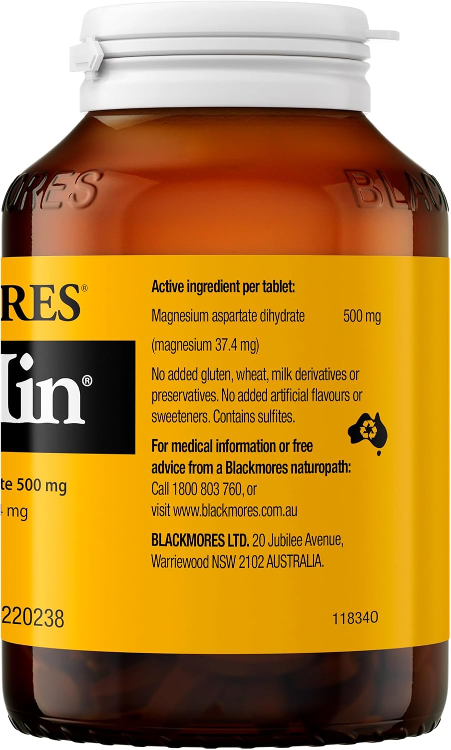 Blackmores Magmin 500mg 250 Tablets - görsel 2