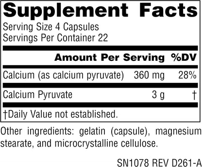 Source Naturals Pyruvate Power - 750 mg - 90 Capsules