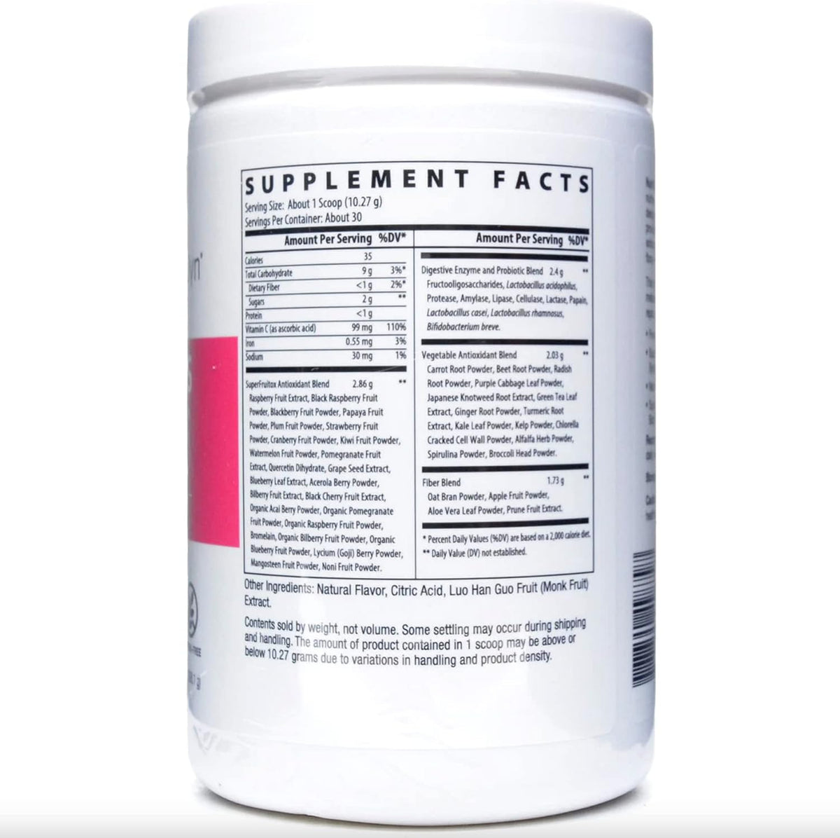 Nutri-Dyn Fruits & Greens Gluten-free Powder, Pink Lemonade, 306 g - görsel 1