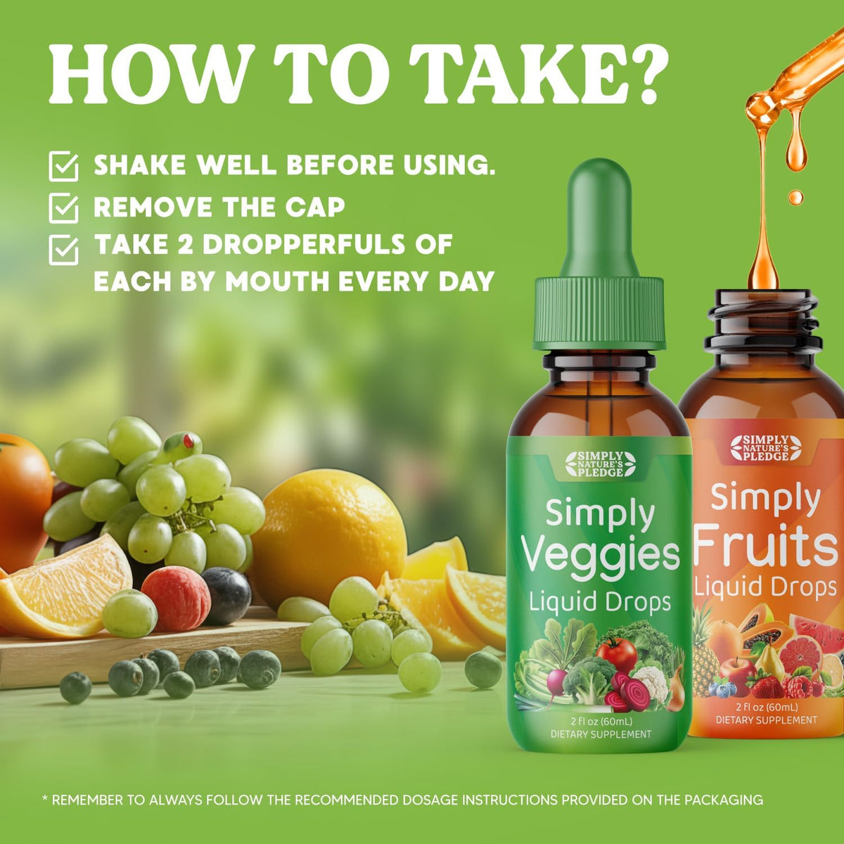 Simply Nature's Pledge Fruit and Vegetable Supplement - Liquid Drops - Whole Food Superfoods - görsel 5
