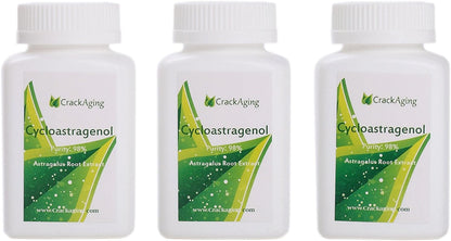 Crackaging Cycloastragenol 98% – Immune Support and Anti-Ageing Supplement (10 mg, 180 Capsules, 3-Pack)